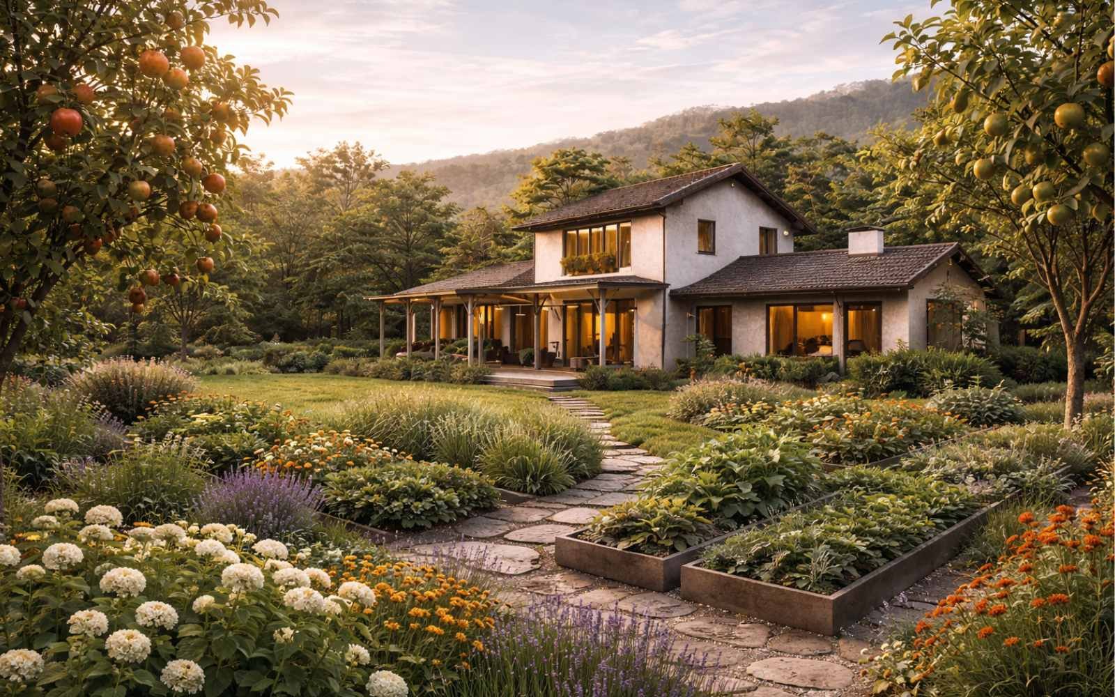 Featured residential project with lush landscaping